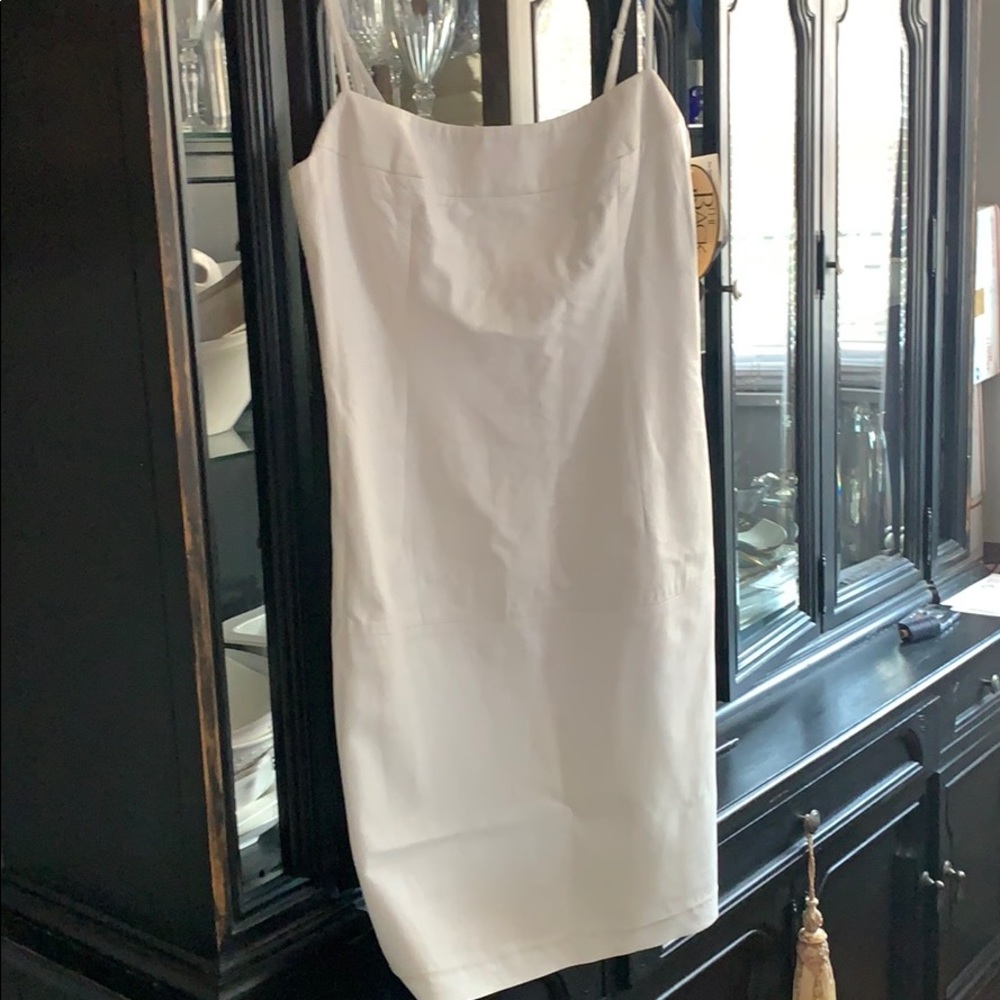 Leather white dress